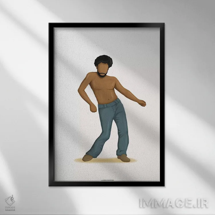 تابلو دکوراتیو گوارا اثر نور طحمه - نمای قابدار مشکی