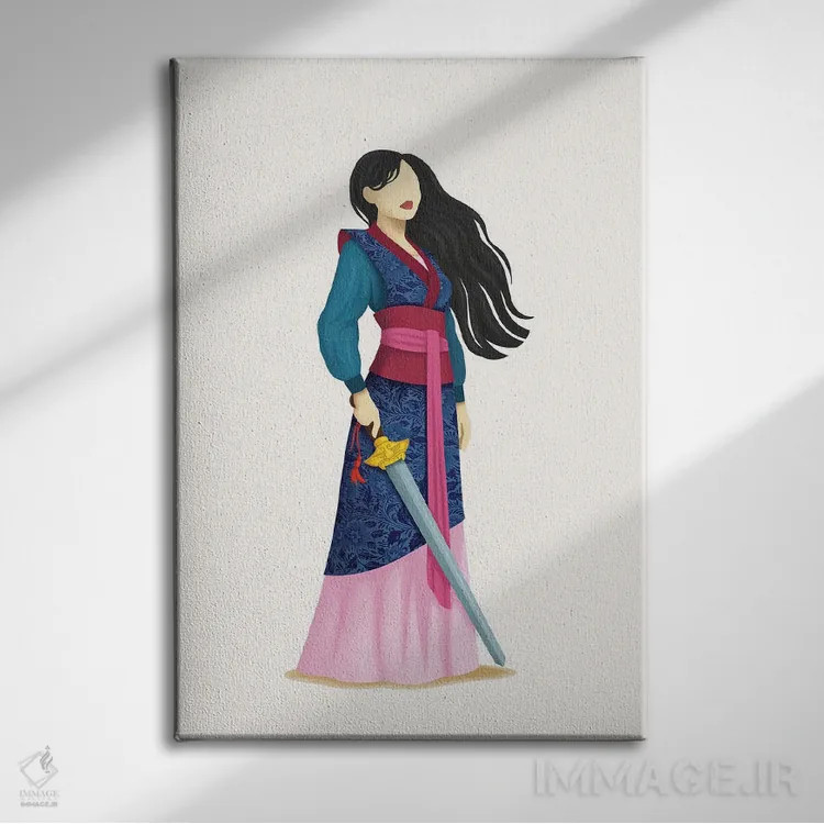 تابلو دکوراتیو جنگجو اثر نور طحمه - نمای روبهرو روی دیوار