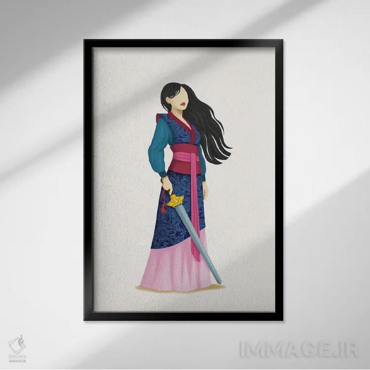 تابلو دکوراتیو جنگجو اثر نور طحمه - نمای قابدار مشکی