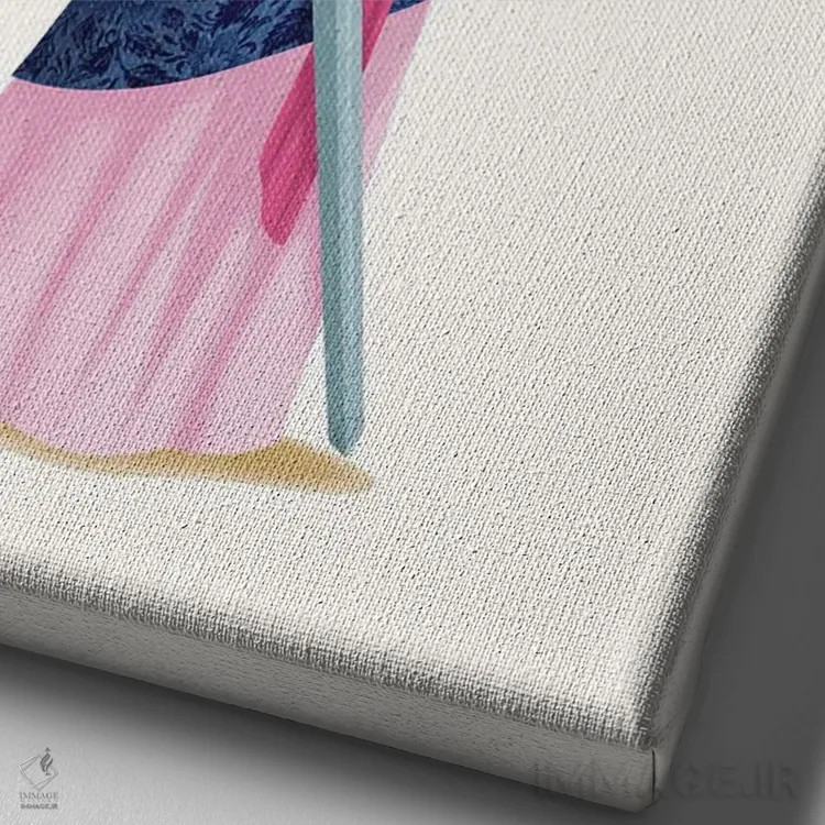 تابلو دکوراتیو جنگجو اثر نور طحمه - نمای نزدیک بافت بوم