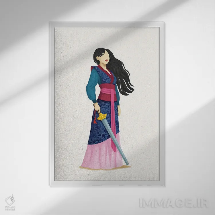 تابلو دکوراتیو جنگجو اثر نور طحمه - نمای قابدار سفید