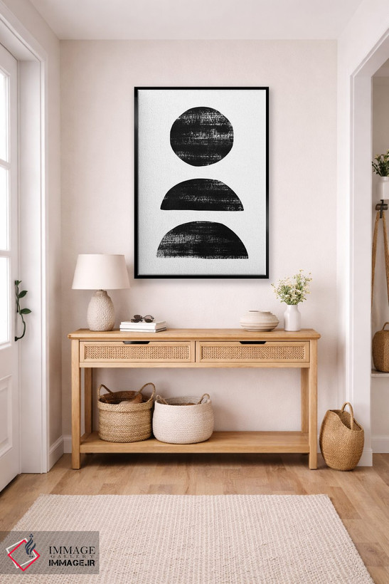 تابلو مینیمال انتزاع II مشکی اثر نووو پرینتس - D5B