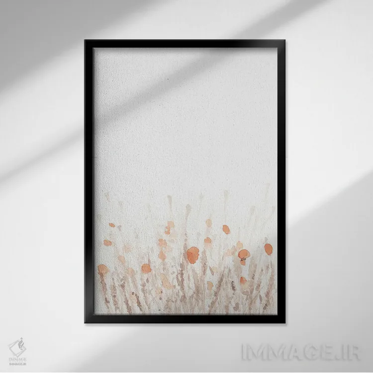 تابلو مینیمال گل شقایق اول اثر نووو پرینتس - نمای قابدار مشکی