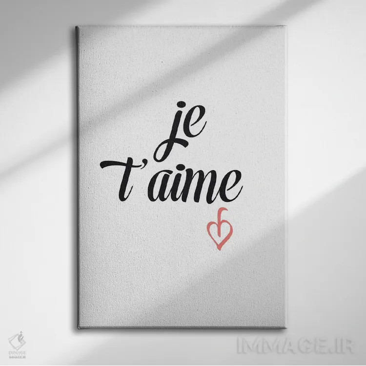 تابلو مینیمال دوستت دارم اثر نووو پرینتس - نمای روبهرو روی دیوار