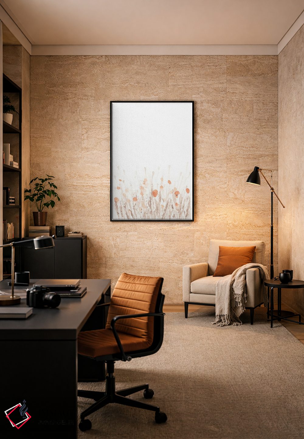 تابلو مینیمال گل شقایق اول اثر نووو پرینتس - D6B