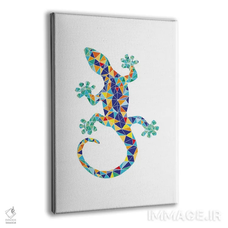 تابلو مینیمال اژدهای موزاییکی گائودی اثر نووو پرینتس - نمای پرسپکتیو محصول