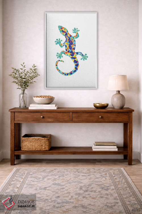 تابلو مینیمال اژدهای موزاییکی گائودی اثر نووو پرینتس - D3W