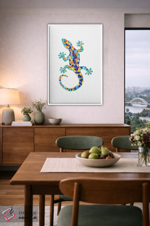 تابلو مینیمال اژدهای موزاییکی گائودی اثر نووو پرینتس - D6W