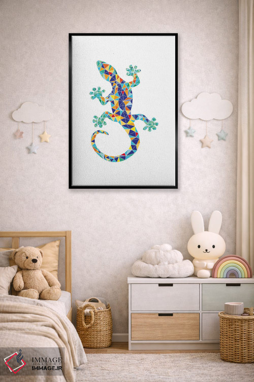 تابلو مینیمال اژدهای موزاییکی گائودی اثر نووو پرینتس - D5B