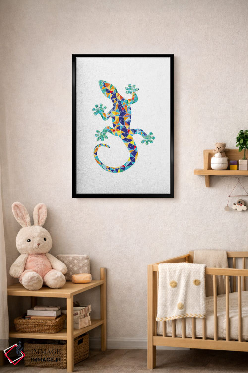 تابلو مینیمال اژدهای موزاییکی گائودی اثر نووو پرینتس - D4B