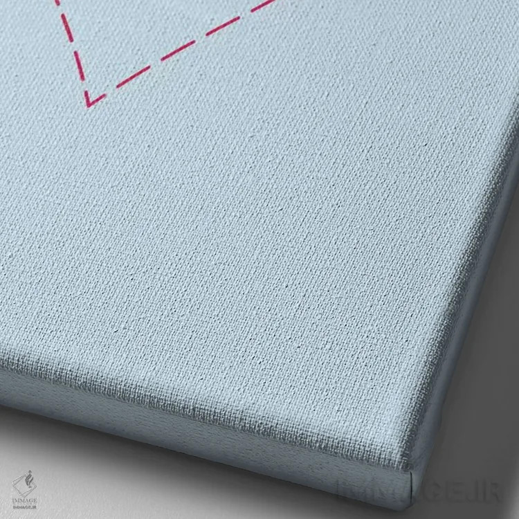 تابلو مینیمال هواپیمای کاغذی و قلب شماره ۱ اثر نووو پرینتس - نمای نزدیک بافت بوم