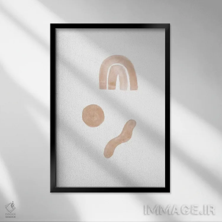 تابلو مینیمال ترکیب انتزاعی آبرنگ ۱ اثر نووو پرینتس - نمای قابدار مشکی