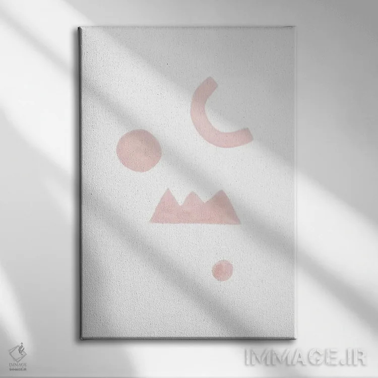 تابلو مینیمال ترکیب انتزاعی آبرنگ ۳ اثر نووو پرینتس - نمای روبهرو روی دیوار