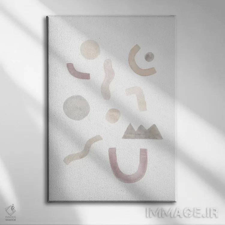 تابلو مینیمال ترکیب انتزاعی آبرنگ ۴ اثر نووو پرینتس - نمای روبهرو روی دیوار