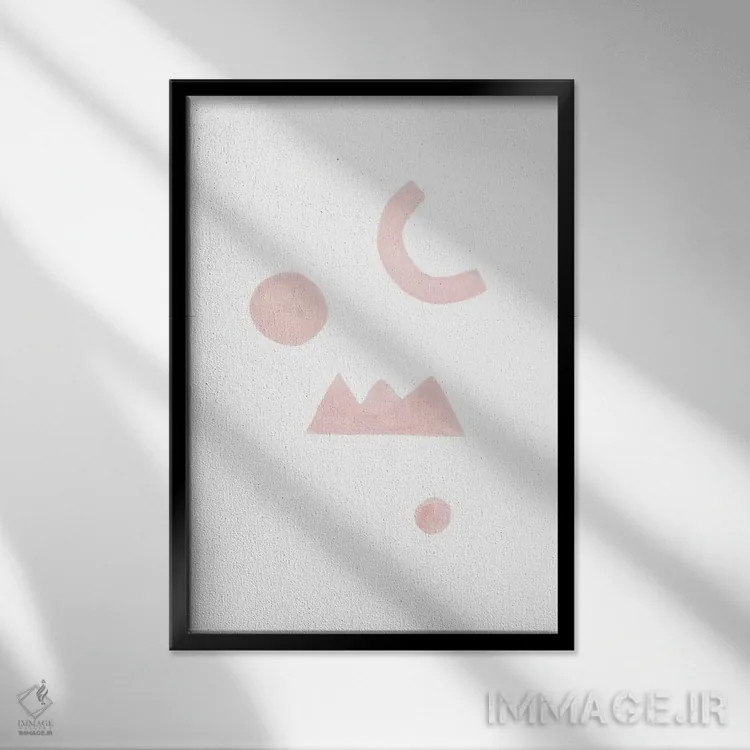 تابلو مینیمال ترکیب انتزاعی آبرنگ ۳ اثر نووو پرینتس - نمای قابدار مشکی