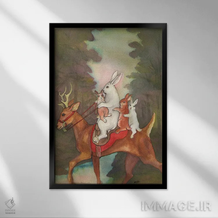تابلو دکوراتیو سفر بازگشت به خانه اثر نکیشا واندروون - نمای قابدار مشکی