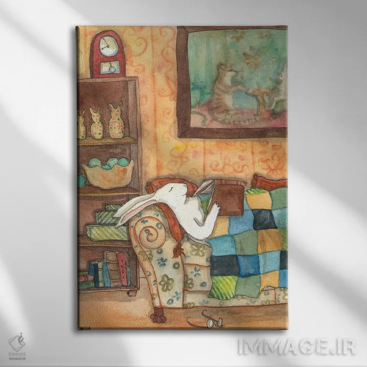 تابلو دکوراتیو یک کتاب خوب اثر نکیشا واندروون - نمای روبهرو روی دیوار