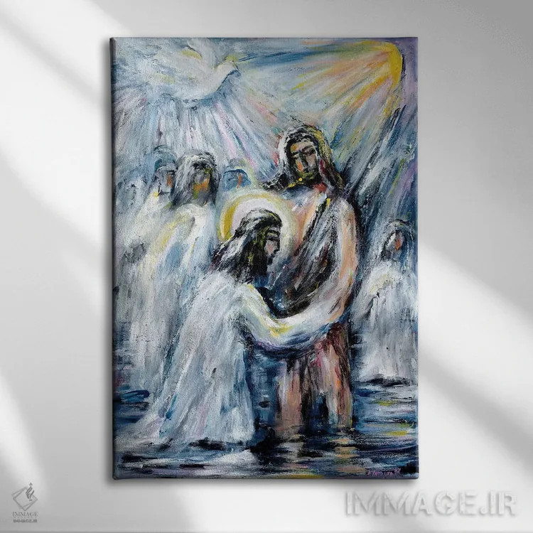 تابلو دکوراتیو تعمید اثر نوویک - نمای روبهرو روی دیوار