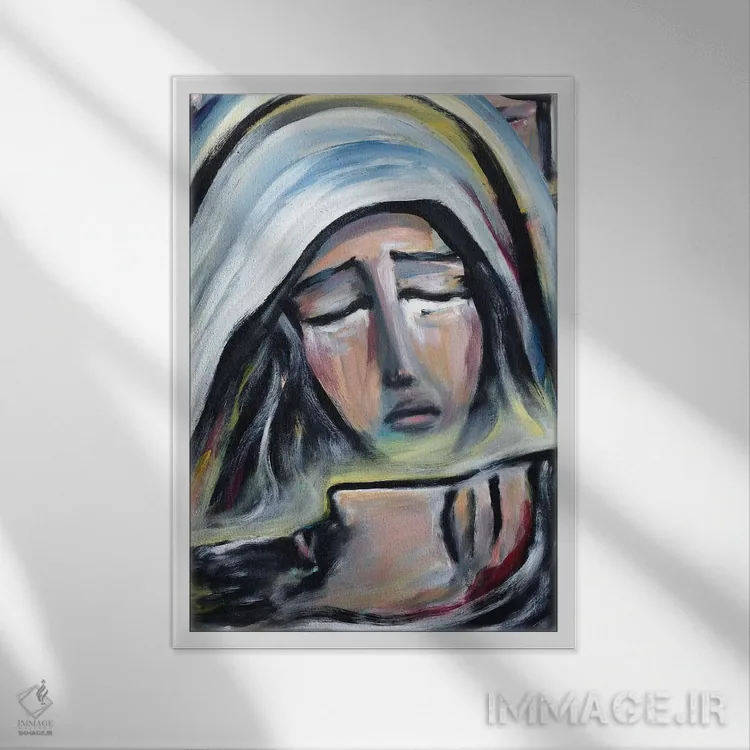 تابلو دکوراتیو سوگواری اثر نوویک - نمای قابدار سفید