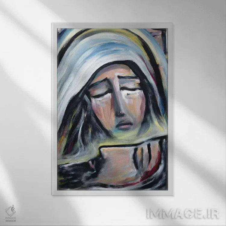 تابلو دکوراتیو سوگواری اثر نوویک - نمای قابدار سفید
