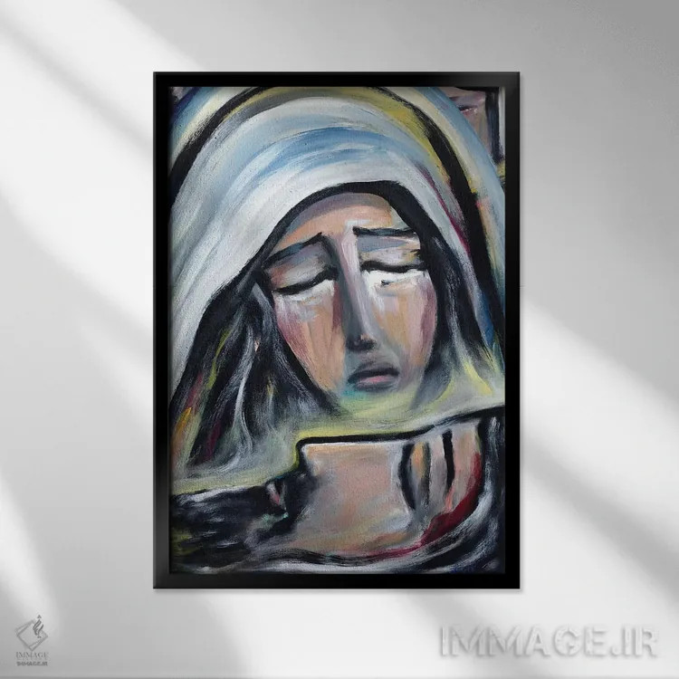 تابلو دکوراتیو سوگواری اثر نوویک - نمای قابدار مشکی