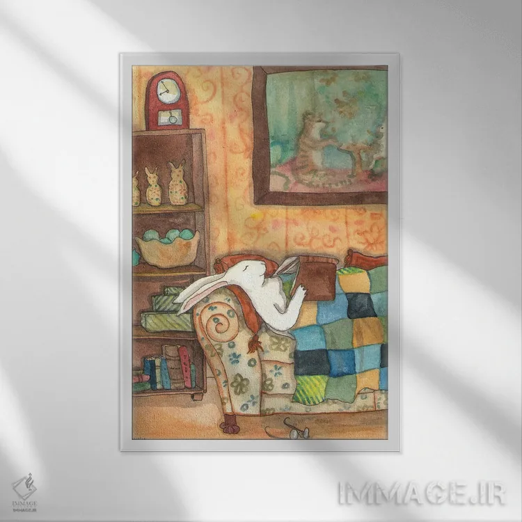 تابلو دکوراتیو یک کتاب خوب اثر نکیشا واندروون - نمای قابدار سفید
