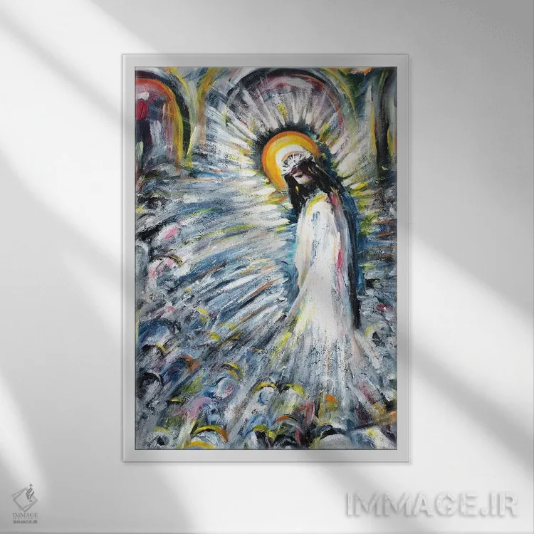 تابلو دکوراتیو درخشان اثر نوویک - نمای قابدار سفید