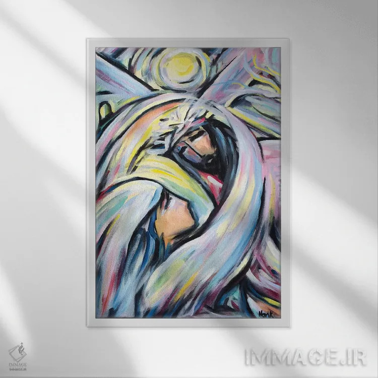 تابلو دکوراتیو در راهی پرخار اثر نوویک - نمای قابدار سفید