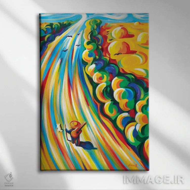 تابلو دکوراتیو جاده ای به سوی آسمان اثر نوویک - نمای روبهرو روی دیوار