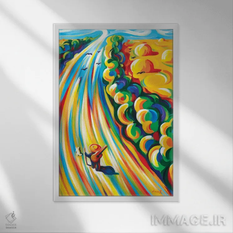تابلو دکوراتیو جاده ای به سوی آسمان اثر نوویک - نمای قابدار سفید