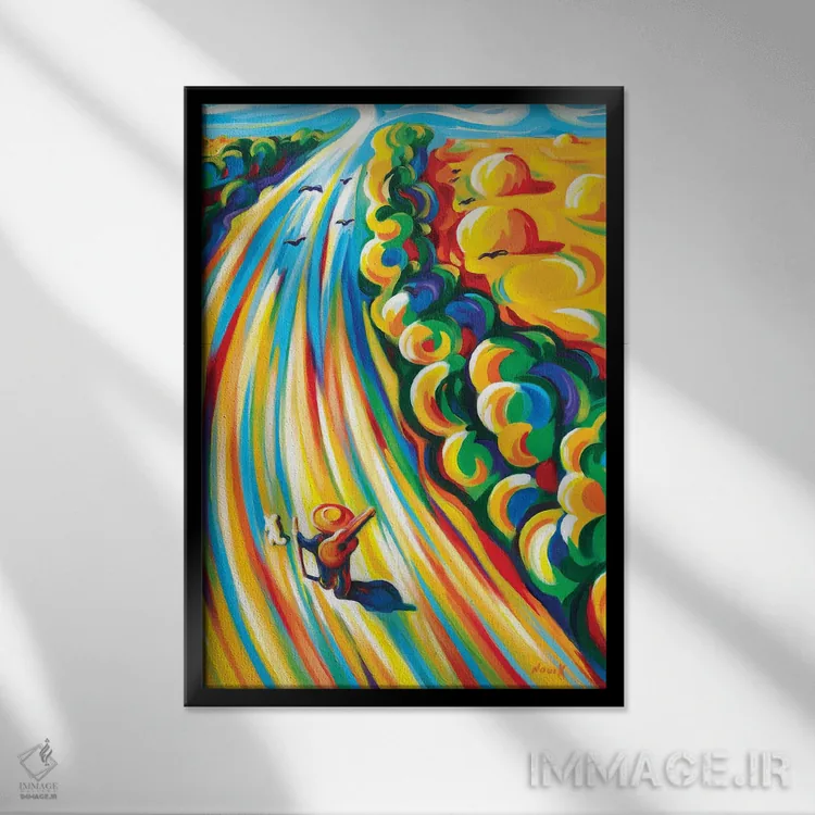 تابلو دکوراتیو جاده ای به سوی آسمان اثر نوویک - نمای قابدار مشکی