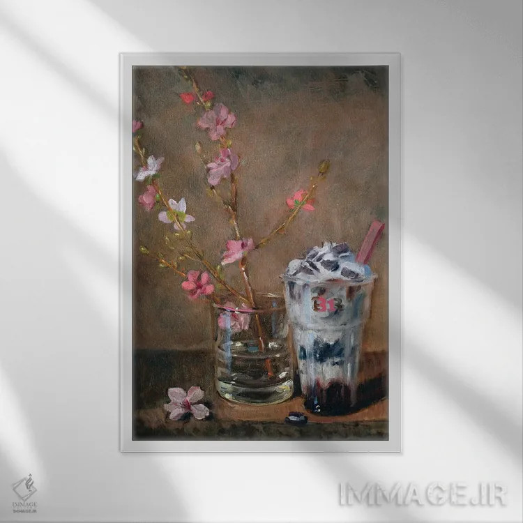 تابلو دکوراتیو ساندی اورئو باسکین رابینز اثر نوا وریر - نمای قابدار سفید