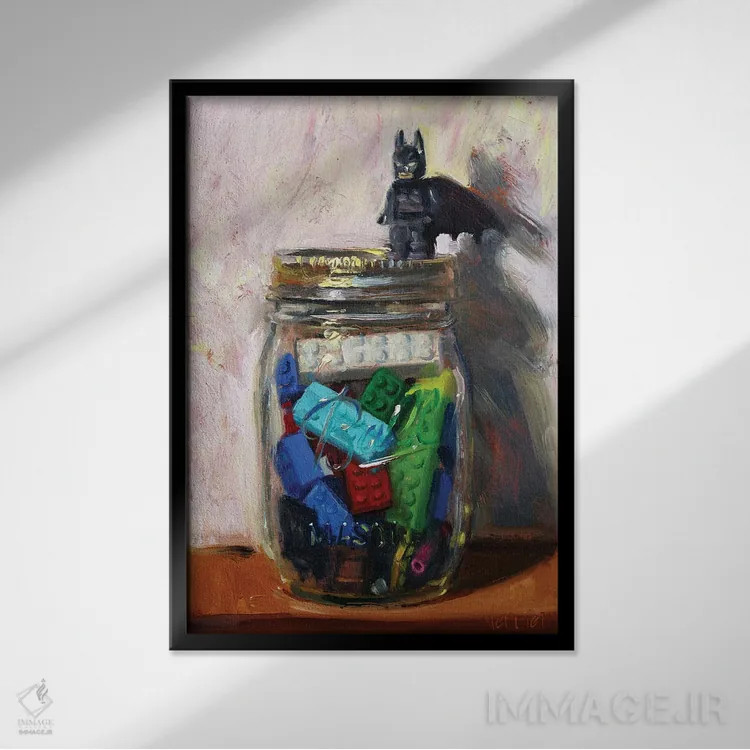 تابلو دکوراتیو شیشه لگوها اثر نوا وریر - نمای قابدار مشکی