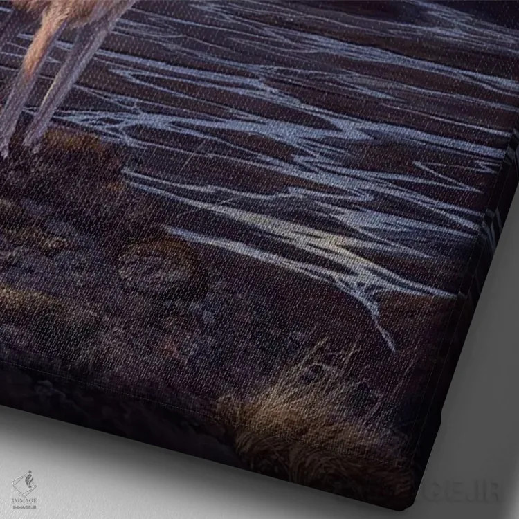 تابلو دکوراتیو تابش کوهستانی اثر جان سیری-لستر - نمای نزدیک بافت بوم
