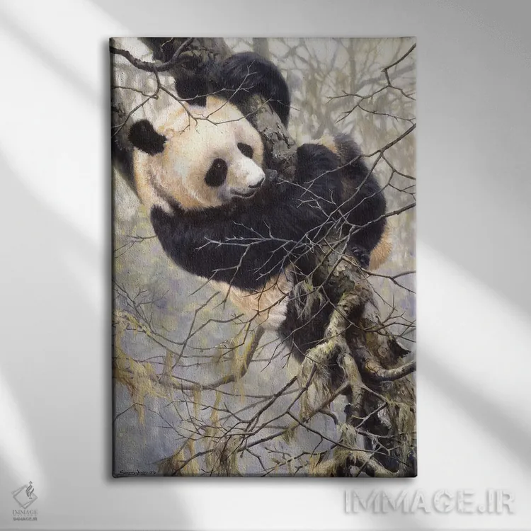 تابلو دکوراتیو سه گانه پاندا اثر جان سیری-لستر - نمای روبهرو روی دیوار