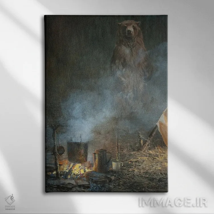 تابلو دکوراتیو خرس شامگاهی اثر جان سیری-لستر - نمای روبهرو روی دیوار