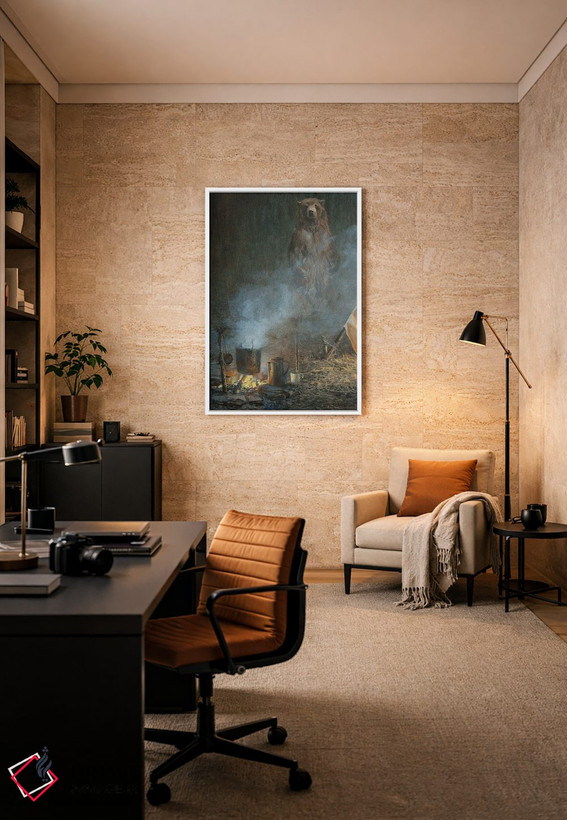 تابلو دکوراتیو خرس شامگاهی اثر جان سیری-لستر - D5W