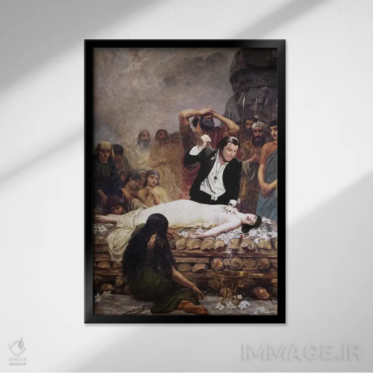 تابلو دکوراتیو تزریق آدرنالین اثر نورو بی - نمای قابدار مشکی