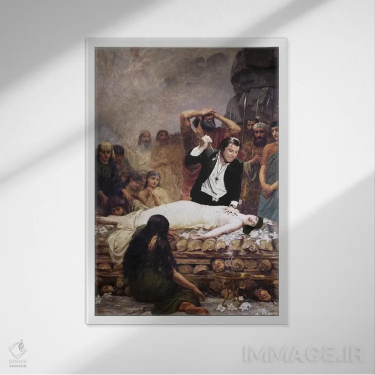 تابلو دکوراتیو تزریق آدرنالین اثر نورو بی - نمای قابدار سفید