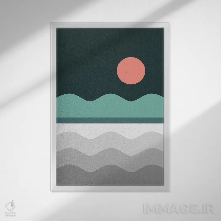 تابلو مینیمال منظره انتزاعی VI اثر استودیوی هنر قدیم - نمای قابدار سفید