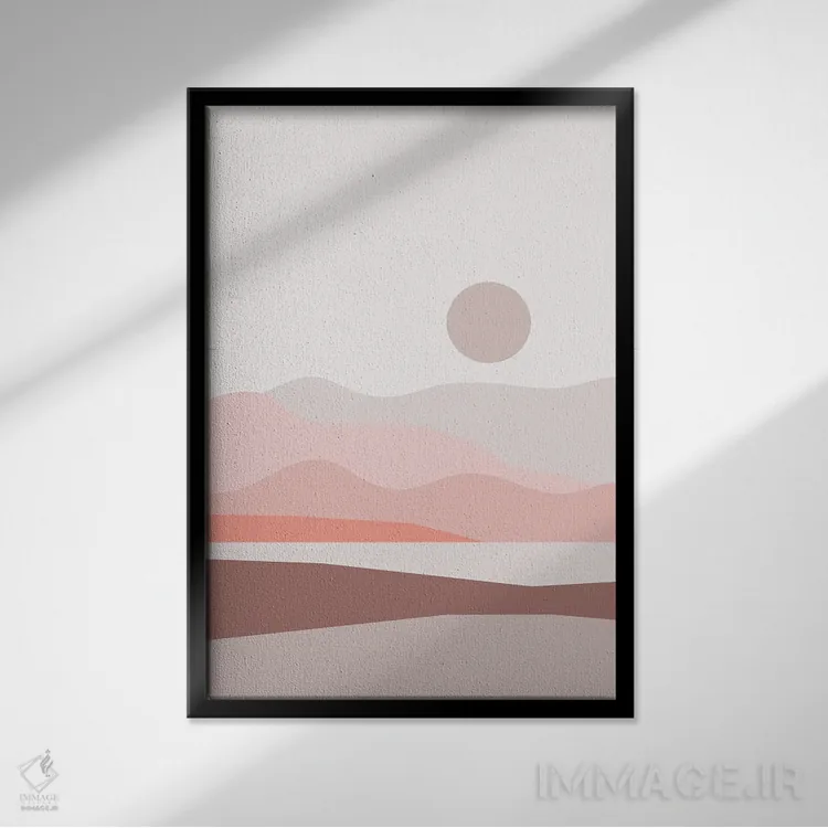 تابلو مینیمال منظره انتزاعی IV اثر استودیوی هنر قدیم - نمای قابدار مشکی