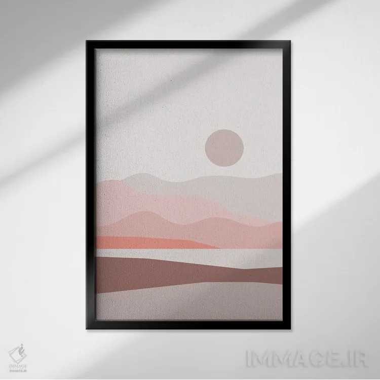 تابلو مینیمال منظره انتزاعی IV اثر استودیوی هنر قدیم - نمای قابدار مشکی