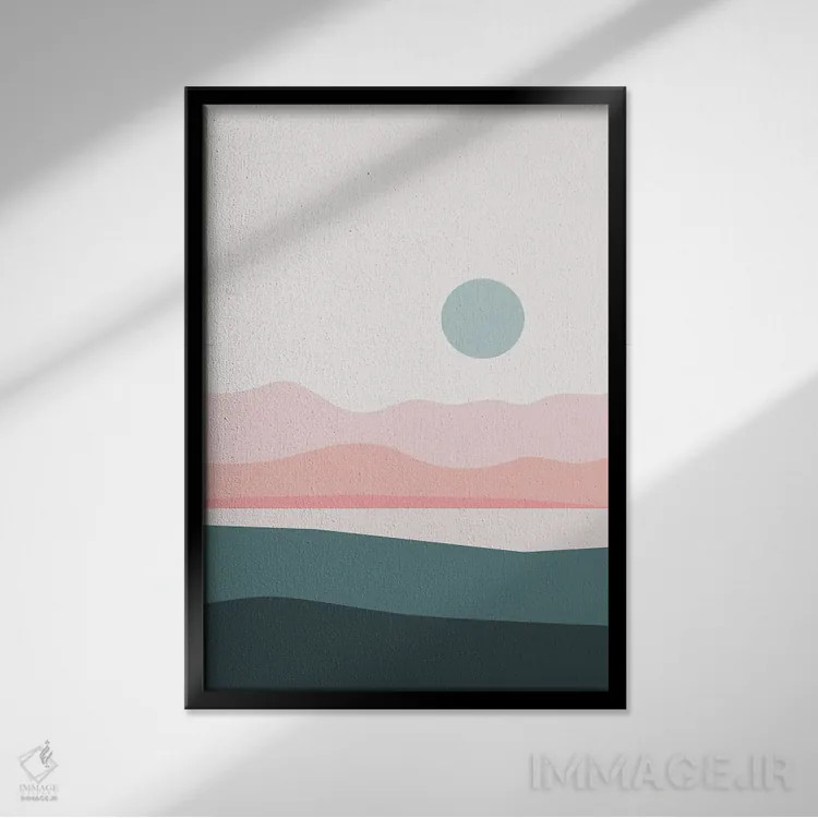 تابلو مینیمال منظره انتزاعی III اثر استودیوی هنر قدیم - نمای قابدار مشکی