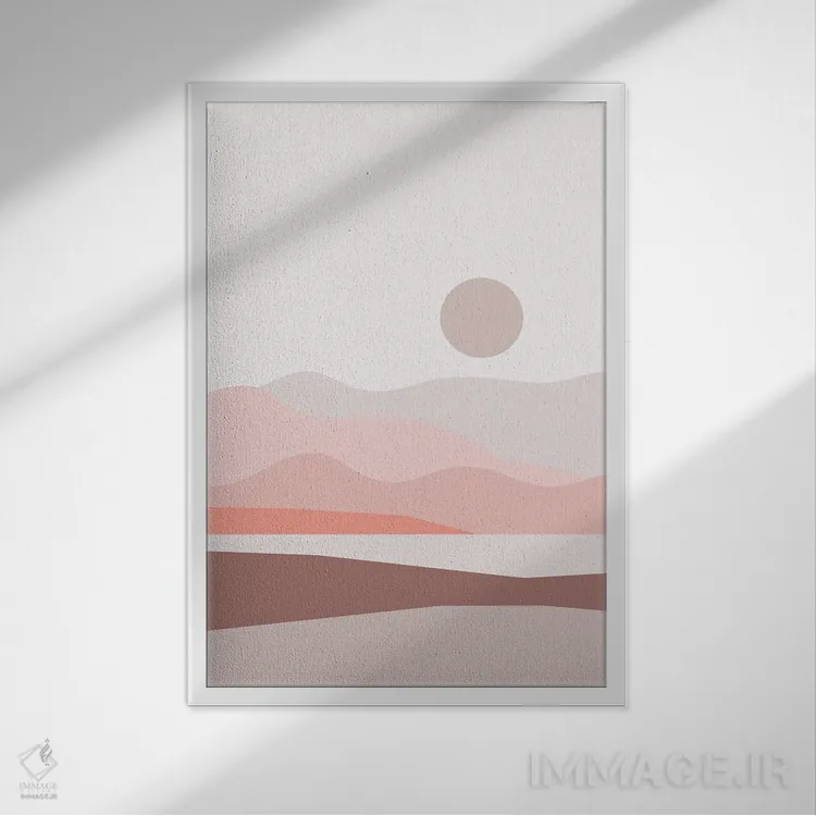 تابلو مینیمال منظره انتزاعی IV اثر استودیوی هنر قدیم - نمای قابدار سفید
