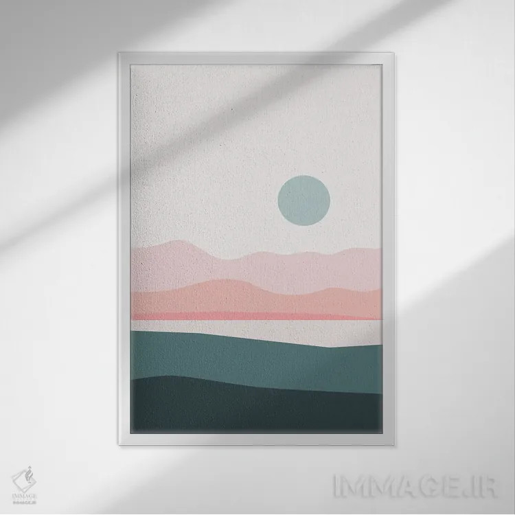تابلو مینیمال منظره انتزاعی III اثر استودیوی هنر قدیم - نمای قابدار سفید