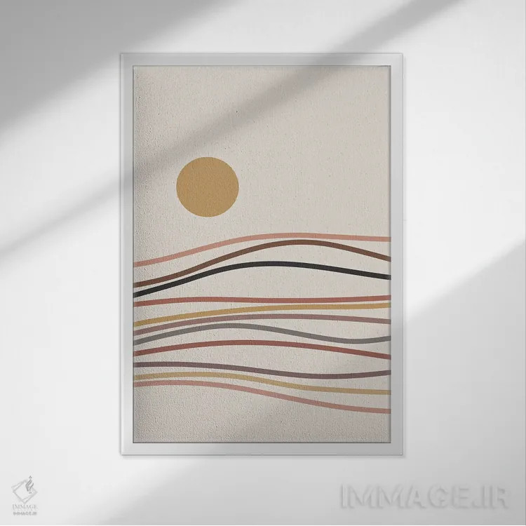 تابلو مینیمال منظره انتزاعی XVI اثر استودیوی هنر قدیم - نمای قابدار سفید