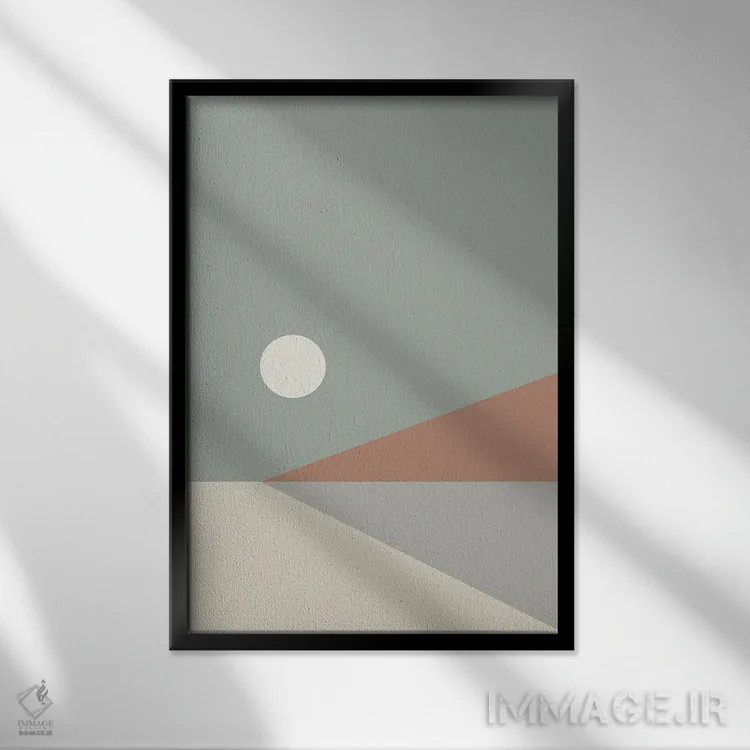 تابلو مینیمال منظره هندسی III اثر استودیوی هنر قدیم - نمای قابدار مشکی