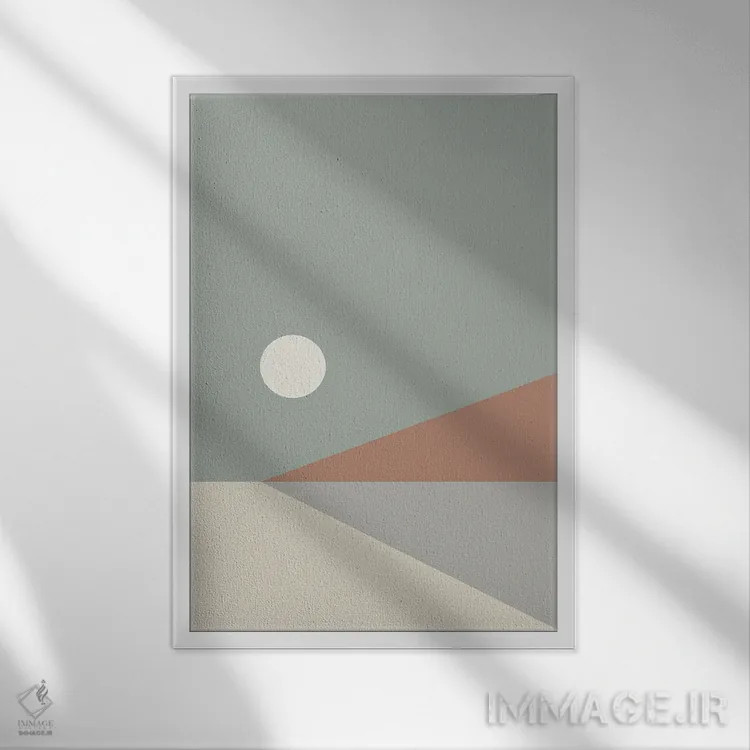 تابلو مینیمال منظره هندسی III اثر استودیوی هنر قدیم - نمای قابدار سفید