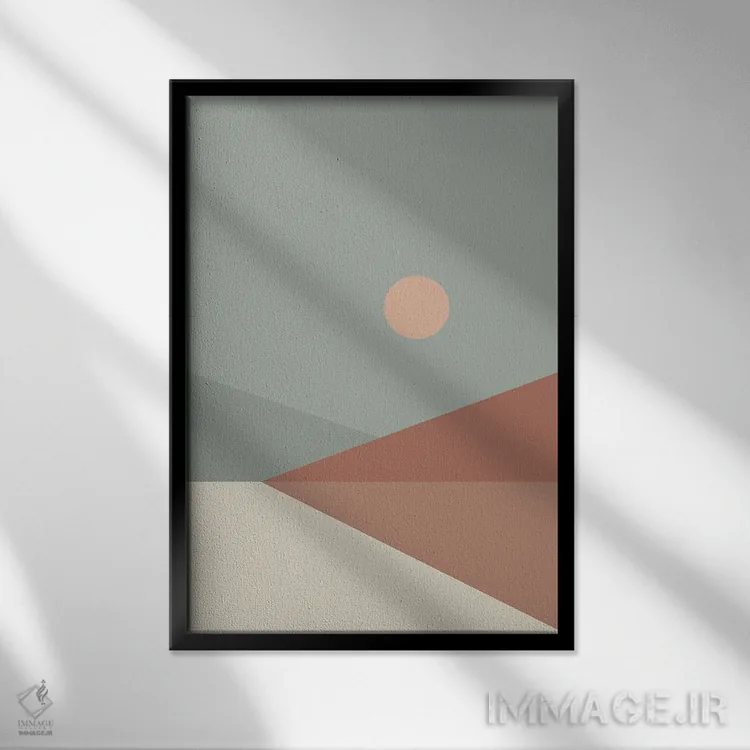 تابلو مینیمال منظره هندسی IV اثر استودیوی هنر قدیم - نمای قابدار مشکی