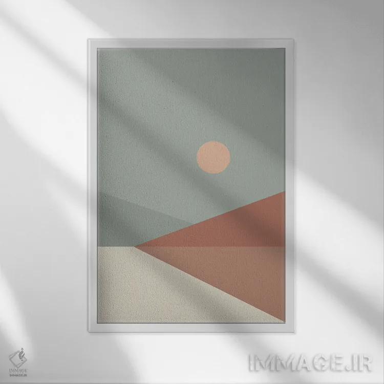 تابلو مینیمال منظره هندسی IV اثر استودیوی هنر قدیم - نمای قابدار سفید